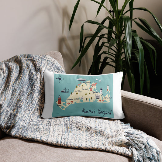 Basic Martha's Vineyard Map Pillow