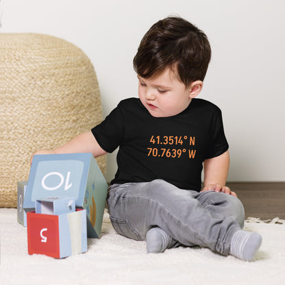 Menemsha Latitude and Longitude Toddler Tee