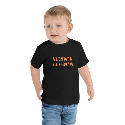 Menemsha Latitude and Longitude Toddler Tee