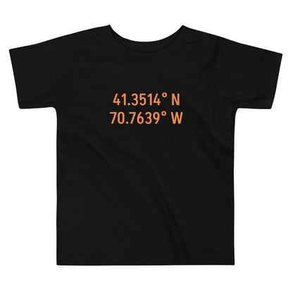 Menemsha Latitude and Longitude Toddler Tee