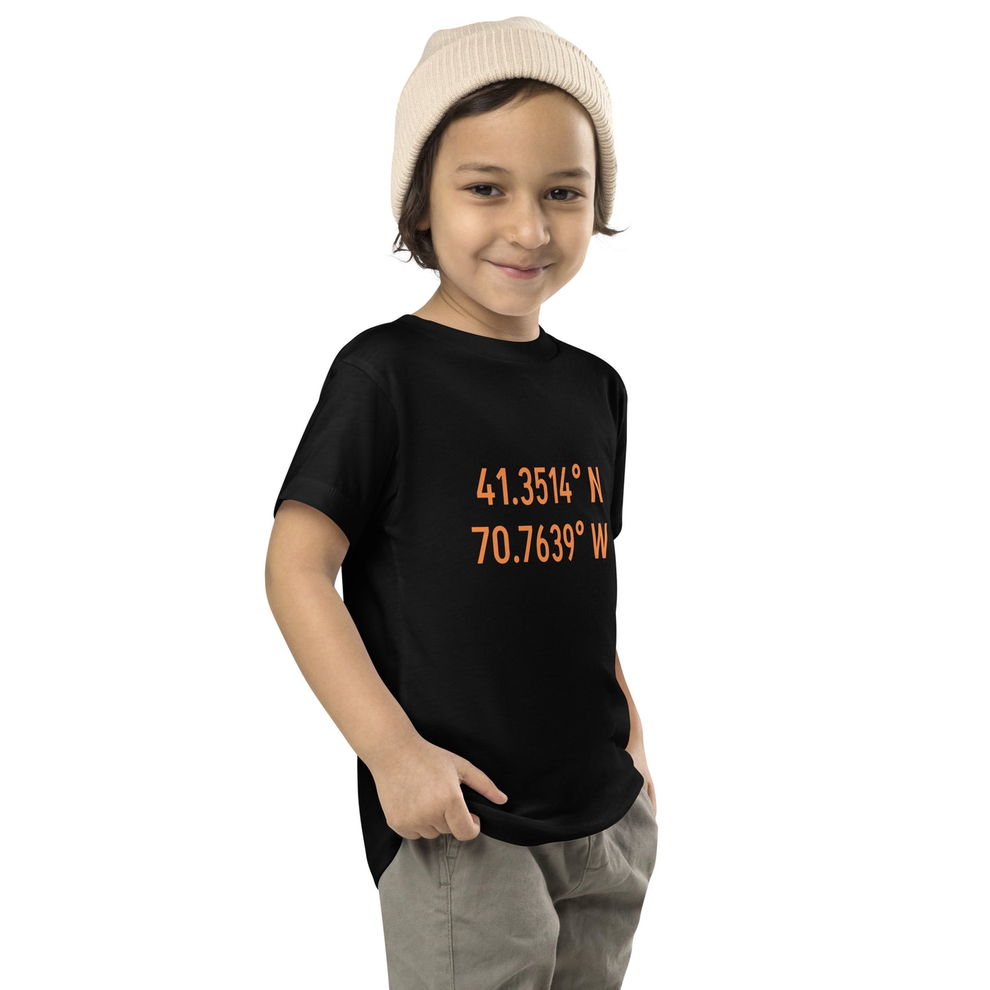 Menemsha Latitude and Longitude Toddler Tee