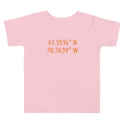 Menemsha Latitude and Longitude Toddler Tee