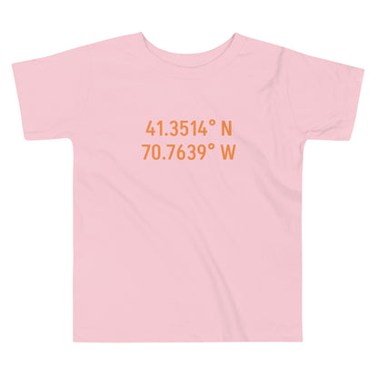 Menemsha Latitude and Longitude Toddler Tee