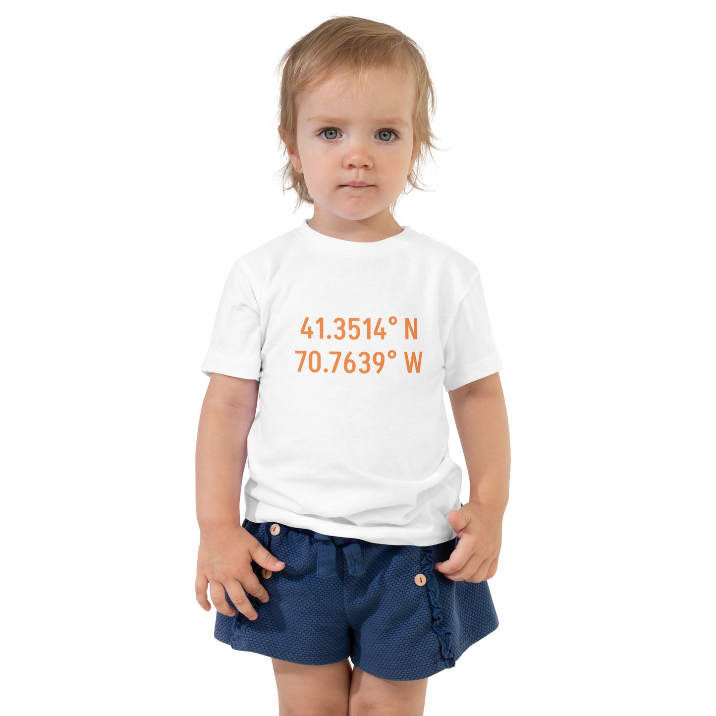 Menemsha Latitude and Longitude Toddler Tee