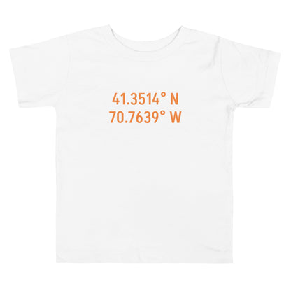 Menemsha Latitude and Longitude Toddler Tee