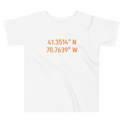 Menemsha Latitude and Longitude Toddler Tee