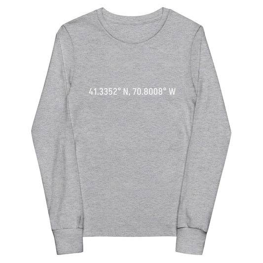 Aquinnah Youth long & lat long sleeve tee