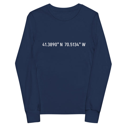 Edgartown Long and Lat Youth long sleeve tee