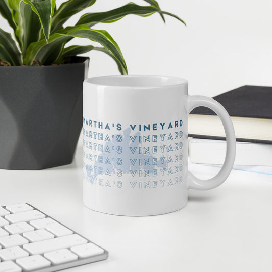 Martha's Vineyard white glossy mug