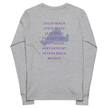 Edgartown Beaches Youth long sleeve tee