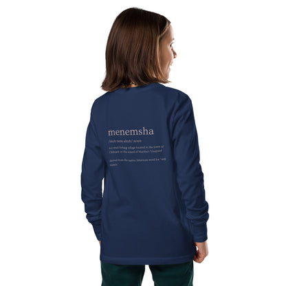 Menemsha Pink Youth long sleeve tee