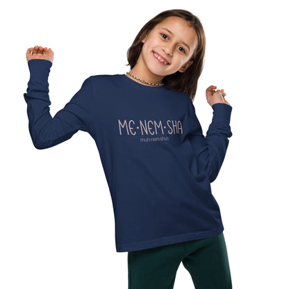 Menemsha Pink Youth long sleeve tee