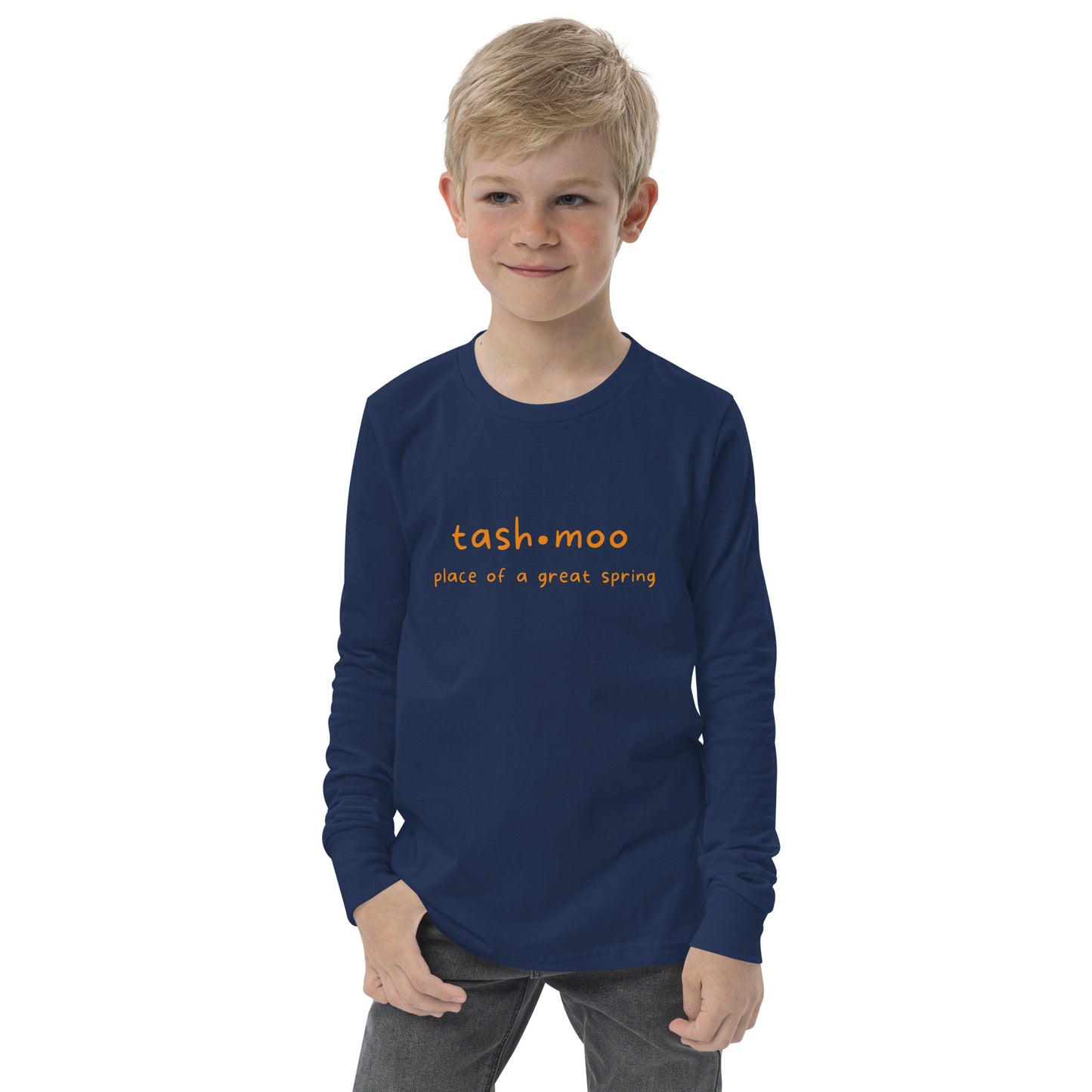 Tashmoo (orange) Youth long sleeve tee