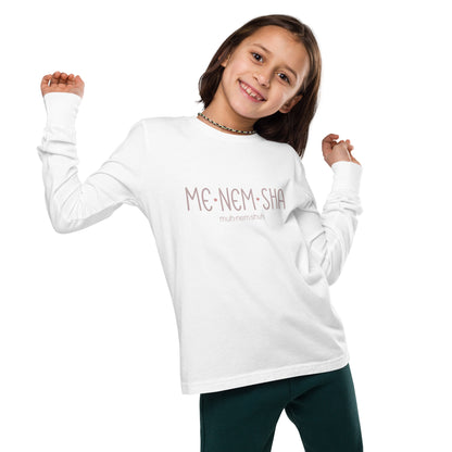 Menemsha Pink Youth long sleeve tee